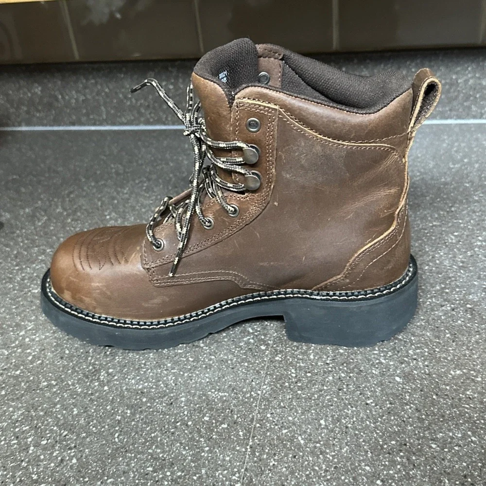 Justin Gy985 Women's 8B Steel Toe Safety Work Boots EH Waterproof Slip Resistant